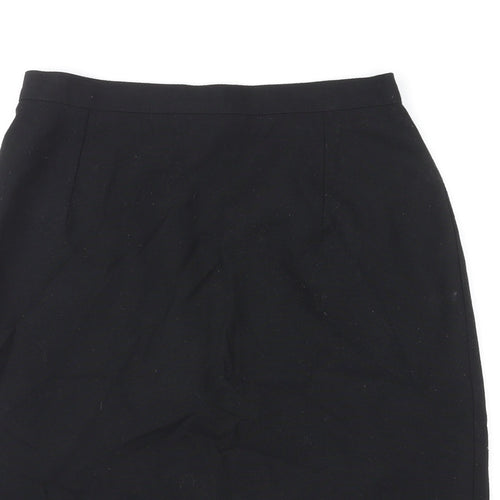 St Michael Womens Black Polyester Straight & Pencil Skirt Size 12 Zip