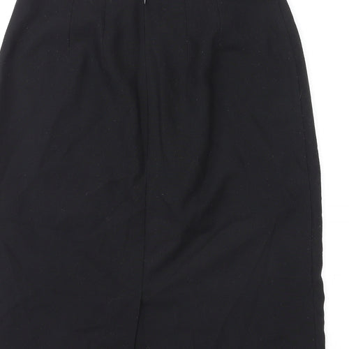 St Michael Womens Black Polyester Straight & Pencil Skirt Size 12 Zip
