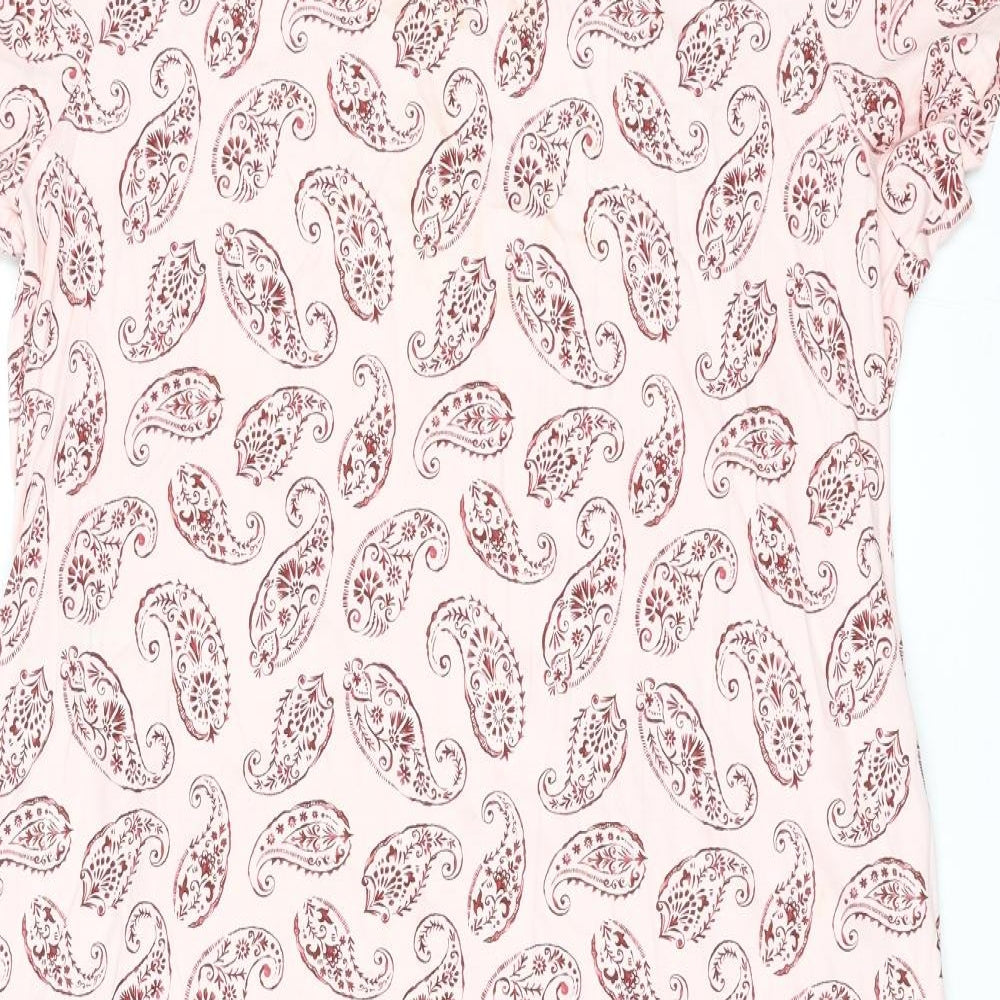 Land's End Womens Pink Paisley Cotton Top Dress Size L Pullover