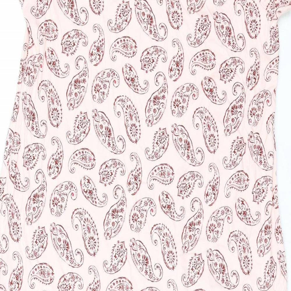 Land's End Womens Pink Paisley Cotton Top Dress Size L Pullover