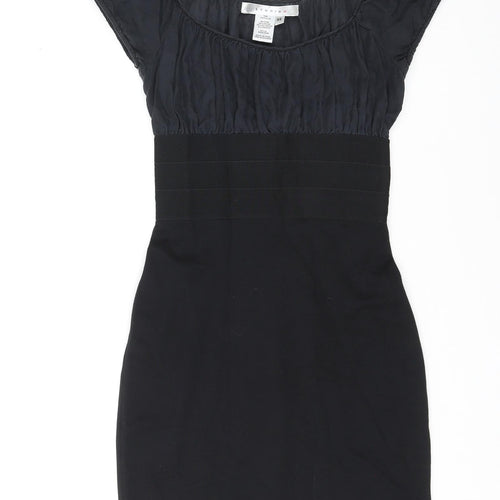 Studio M Womens Black Silk Mini Size XS Round Neck Pullover