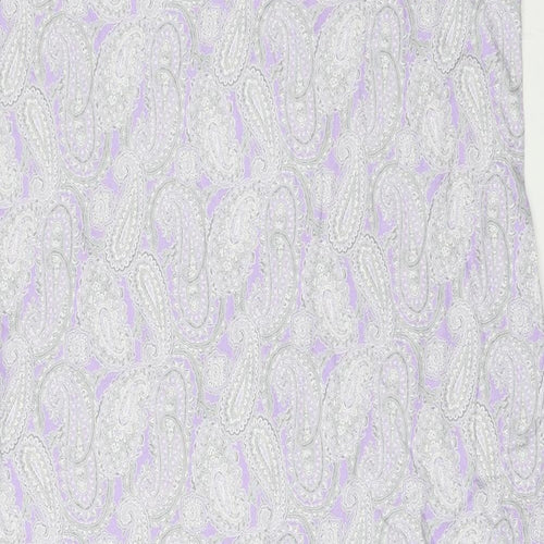 Land's End Womens Purple Plaid Cotton A-Line Size L Round Neck Pullover