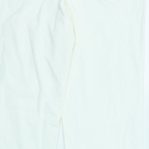Per Una Womens White Cotton Bootcut Jeans Size 14 L28 in Regular Zip