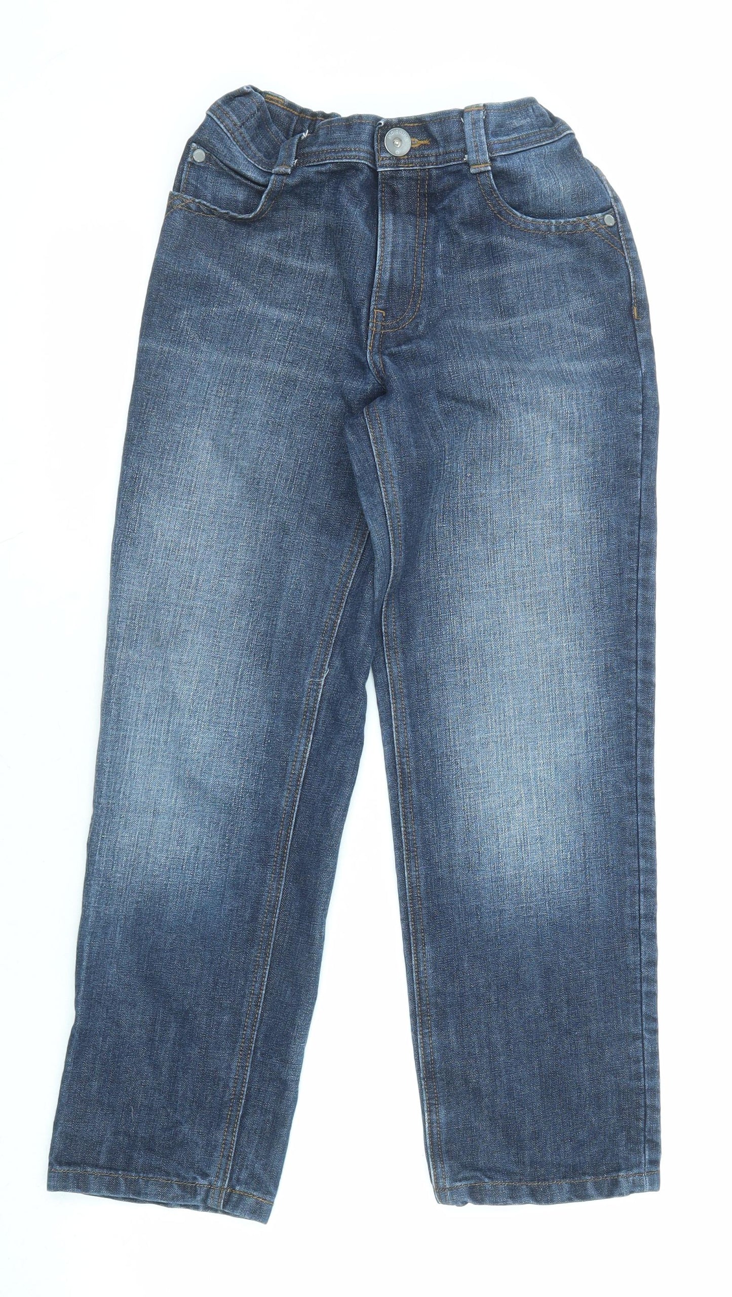 Marks and Spencer Boys Blue Coir Straight Jeans Size 10 Years L24 in Regular Zip