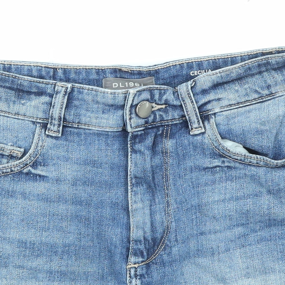 DL1961 Womens Blue Cotton Cut-Off Shorts Size 26 in L3 in Regular Zip