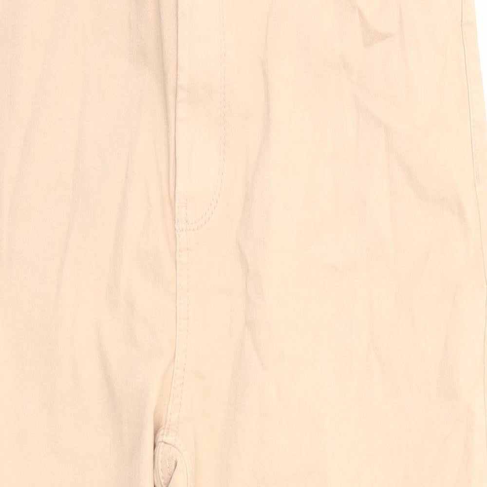 Marks and Spencer Womens Pink Cotton Cropped Jeans Size 16 L22 in Regular Zip