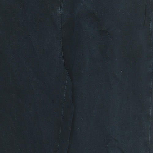 Marks and Spencer Womens Blue Cotton Straight Jeans Size 16 L27 in Regular Zip