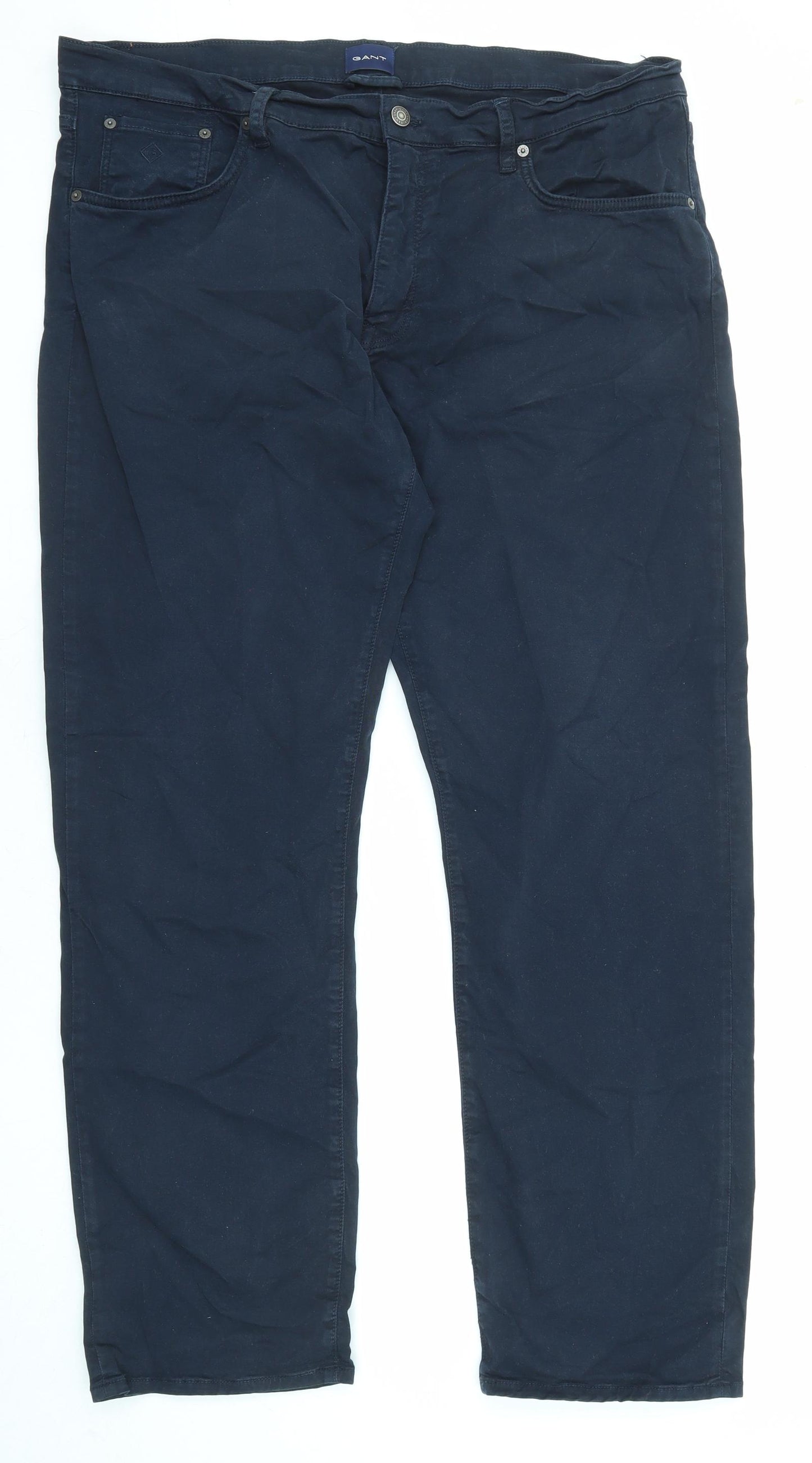 GANT Mens Blue Cotton Straight Jeans Size 40 in L32 in Regular Zip