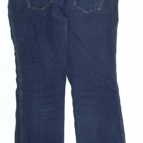 Marks and Spencer Womens Blue Cotton Bootcut Jeans Size 16 L27 in Regular Zip