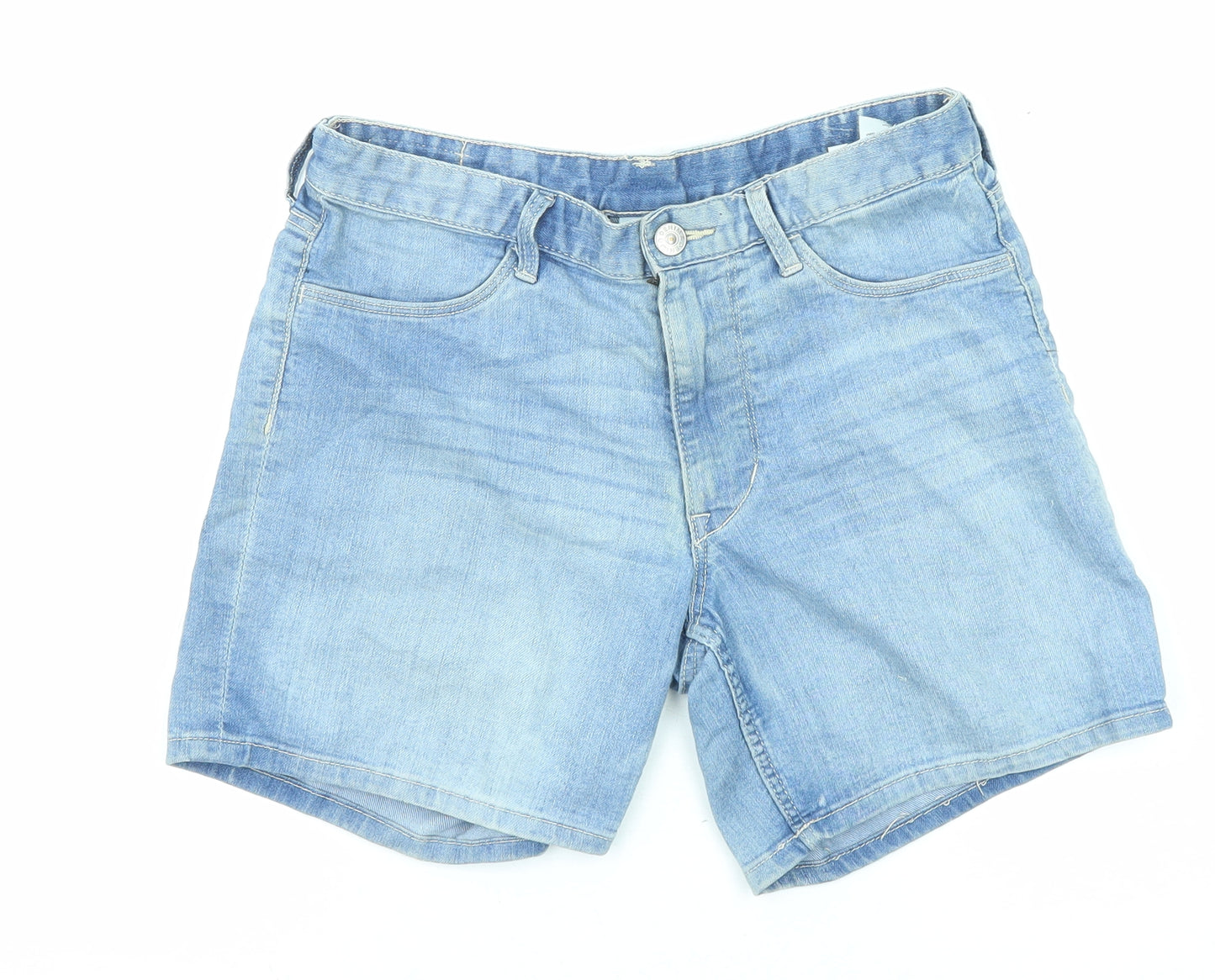 H&M Girls Blue Cotton Bermuda Shorts Size 14 Years L5 in Regular Zip