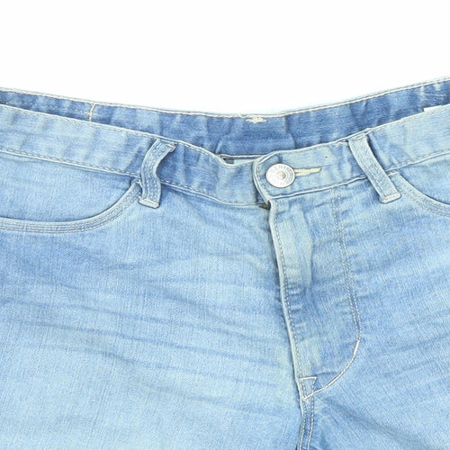 H&M Girls Blue Cotton Bermuda Shorts Size 14 Years L5 in Regular Zip