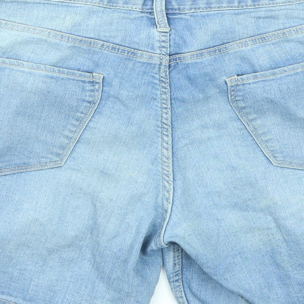 H&M Girls Blue Cotton Bermuda Shorts Size 14 Years L5 in Regular Zip