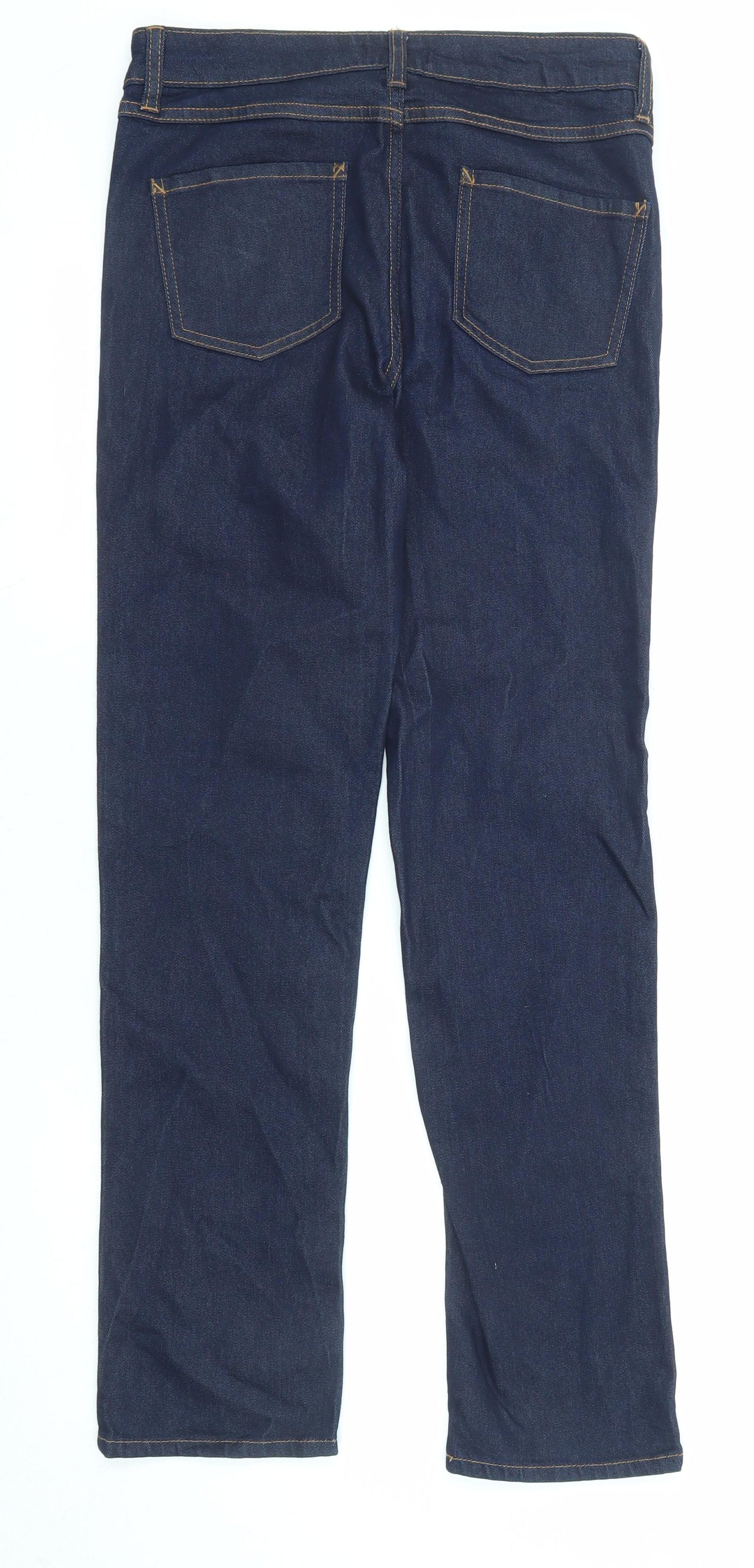 Matalan Womens Blue Cotton Straight Jeans Size 8 L29 in Regular Zip