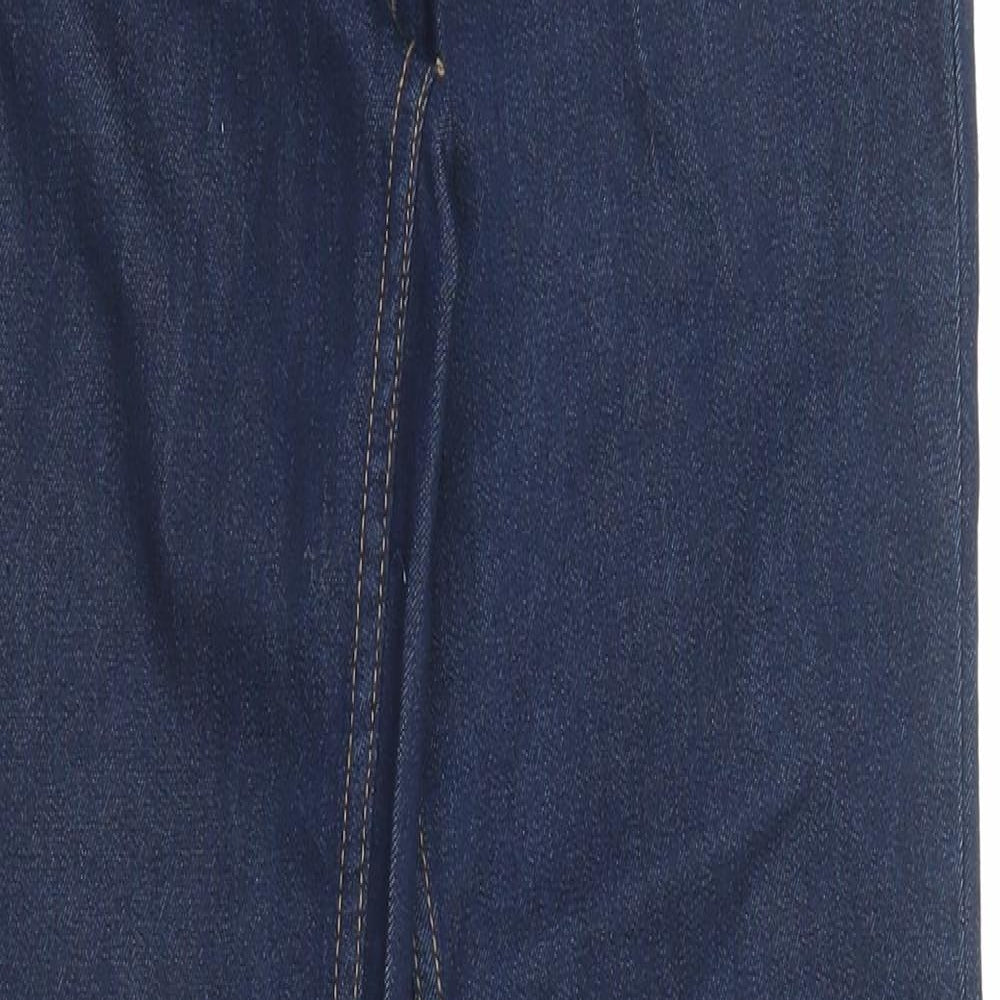 Matalan Womens Blue Cotton Straight Jeans Size 8 L29 in Regular Zip