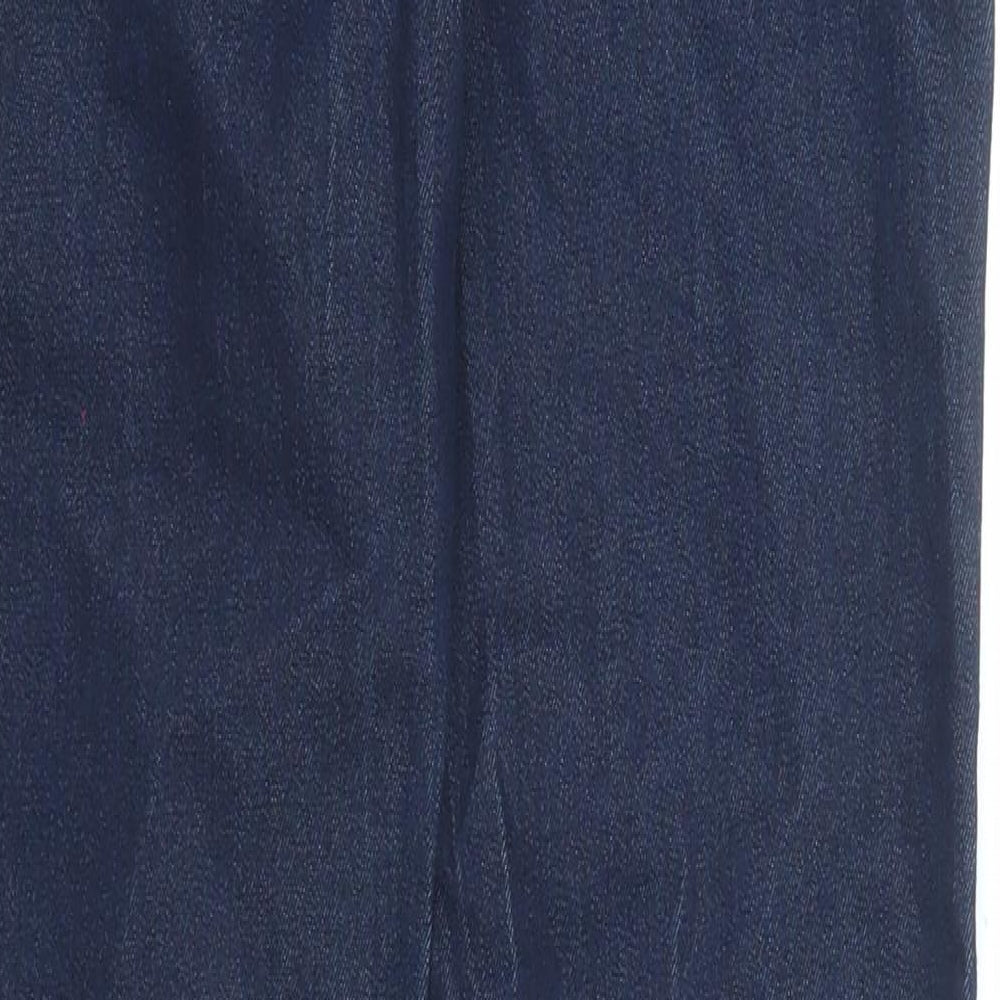 Matalan Womens Blue Cotton Straight Jeans Size 8 L29 in Regular Zip