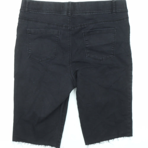 PEP&CO Womens Black Cotton Cut-Off Shorts Size 16 L11 in Regular Pull On