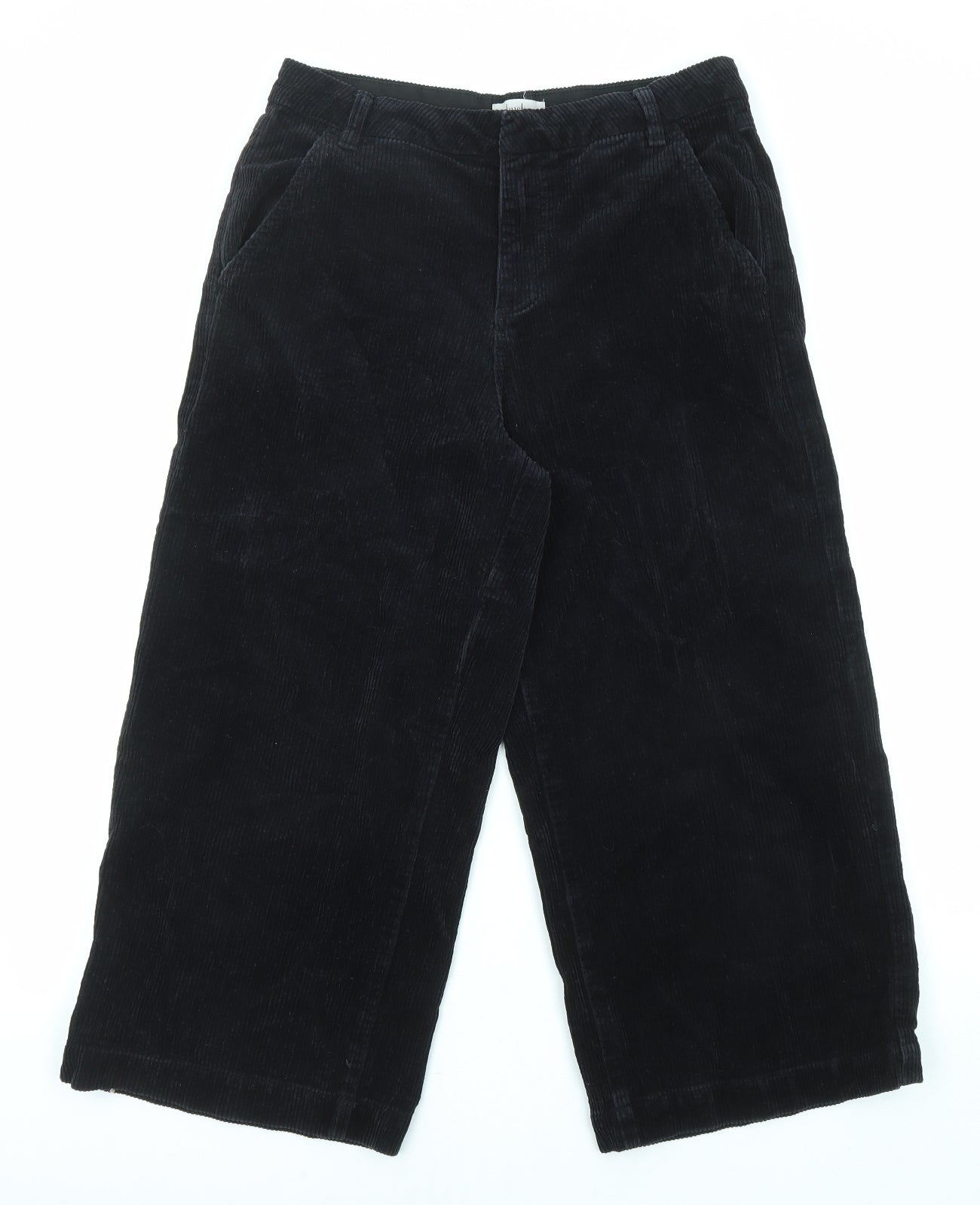 Hush Womens Black Cotton Trousers Size 12 L22 in Regular Zip