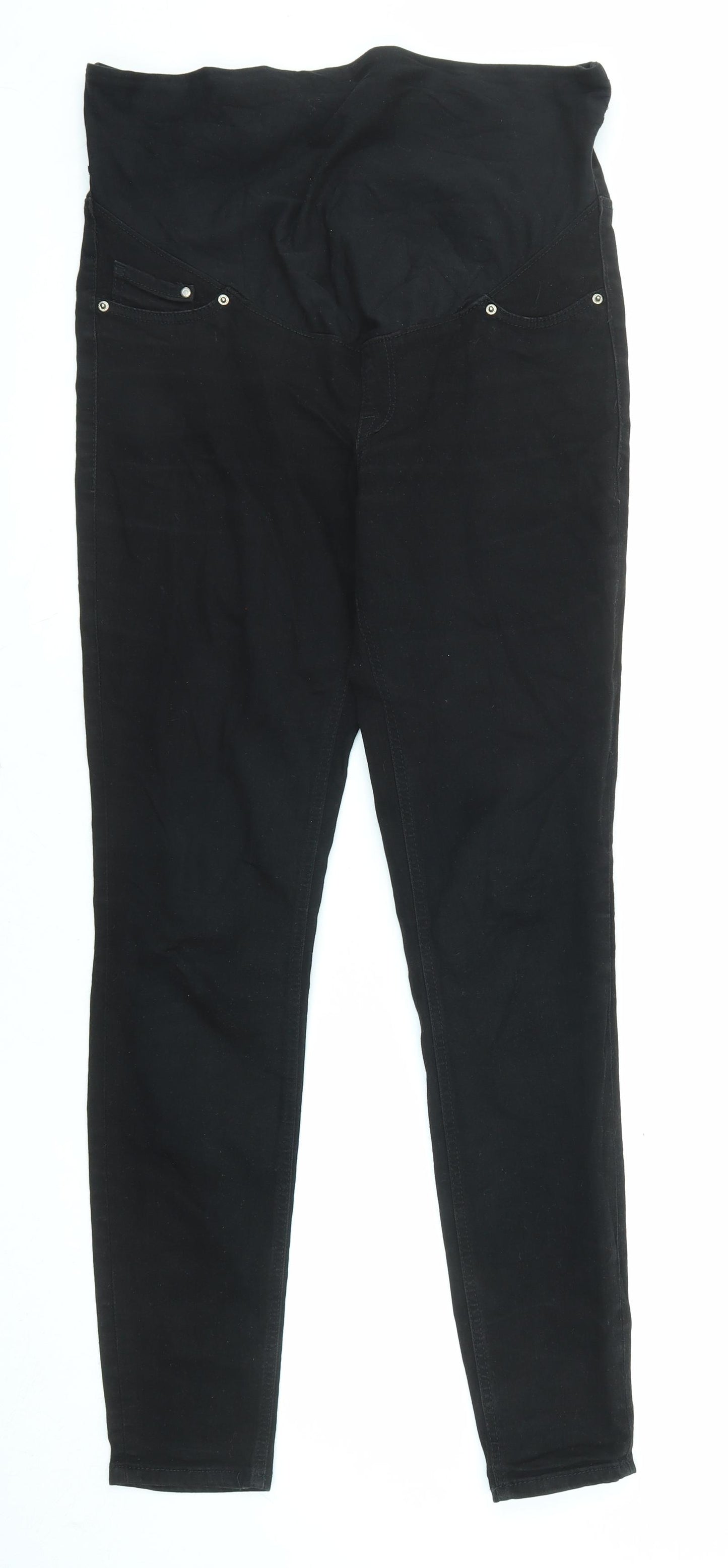 H&M Womens Black Cotton Skinny Jeans Size M L29 in Regular Zip
