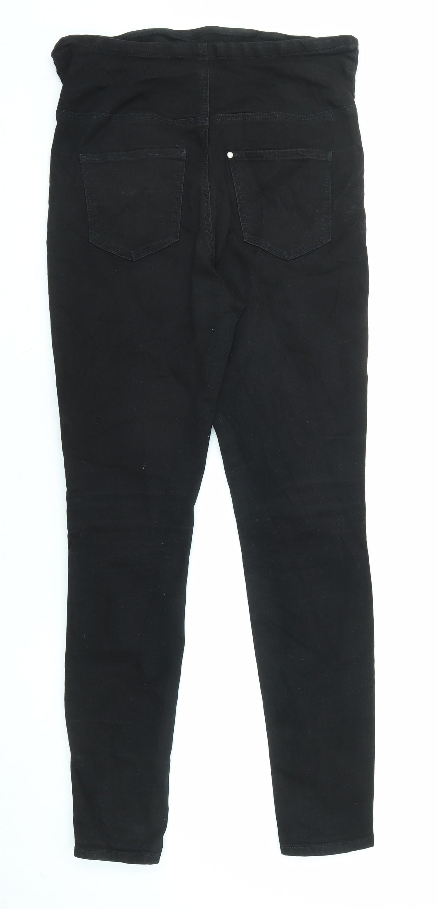 H&M Womens Black Cotton Skinny Jeans Size M L29 in Regular Zip