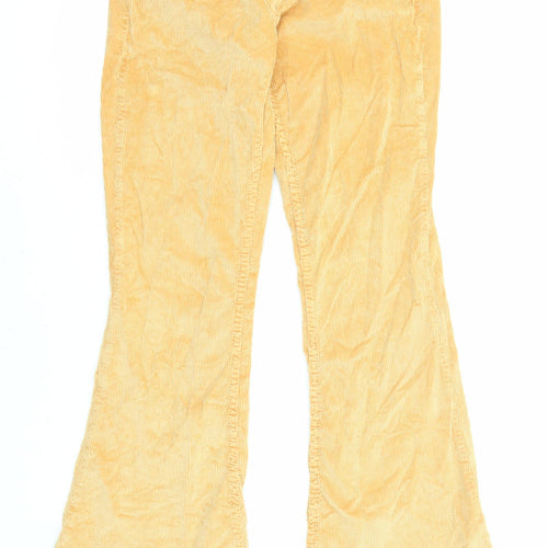 BDG Womens Yellow Cotton Trousers Size 26 in L32 in Regular Zip