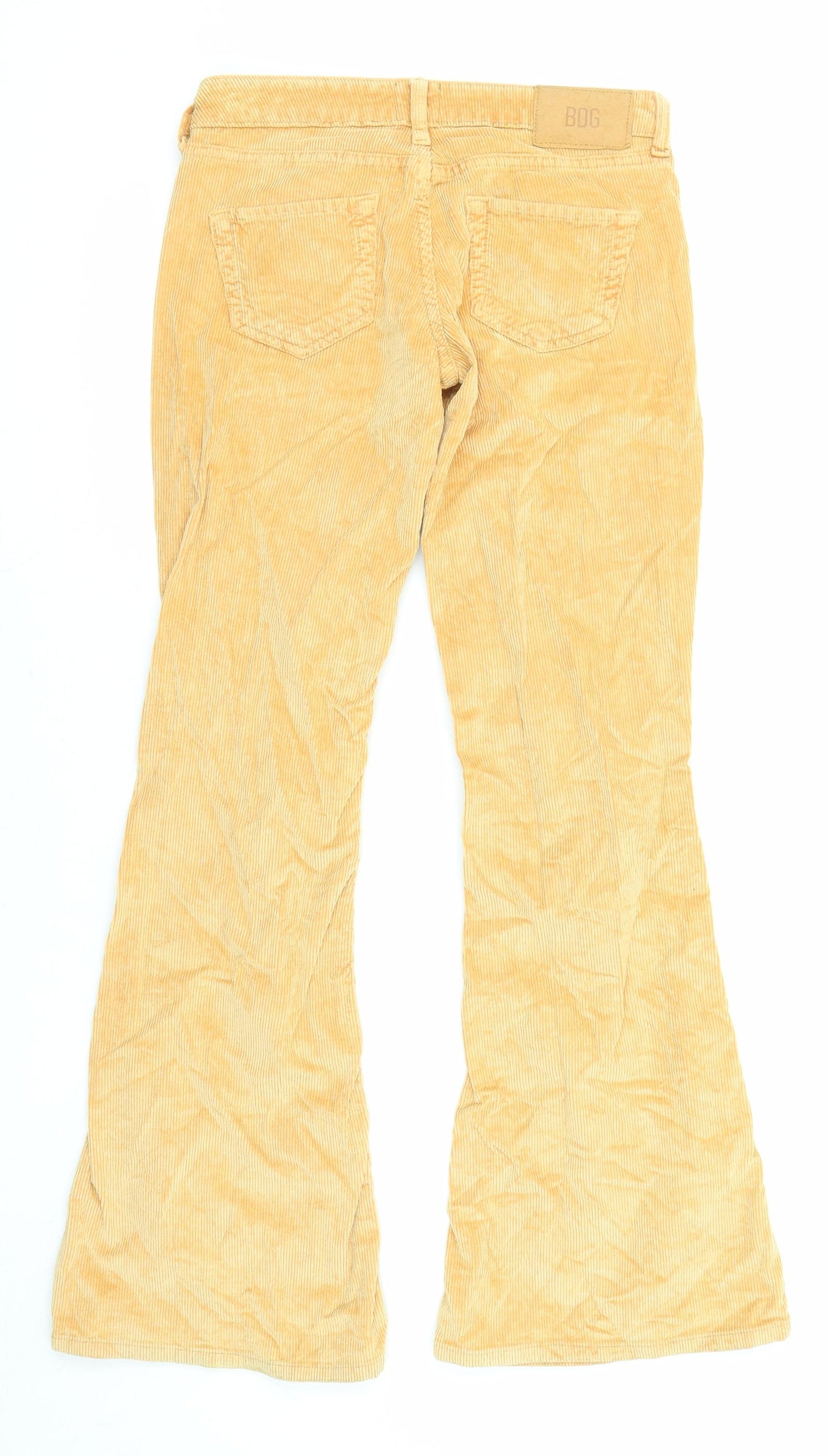 BDG Womens Yellow Cotton Trousers Size 26 in L32 in Regular Zip