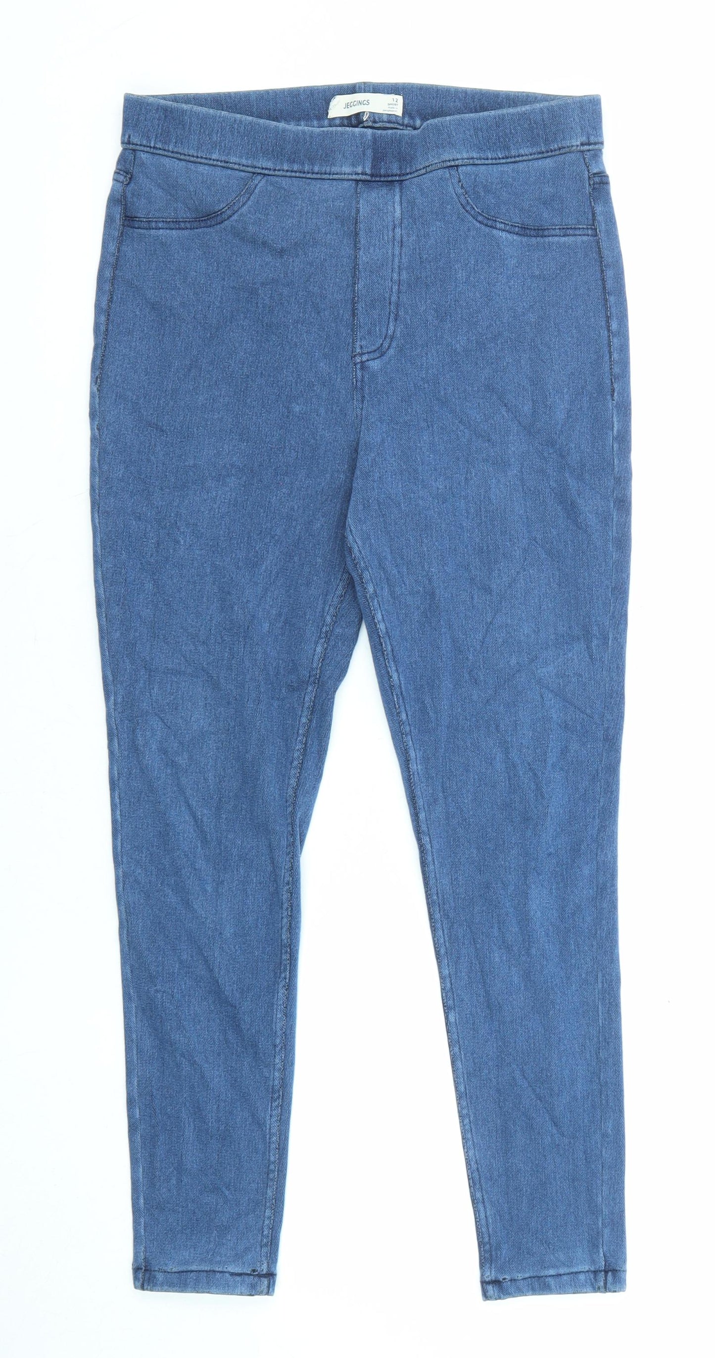 Marks and Spencer Womens Blue Cotton Jegging Jeans Size 12 L25 in Regular