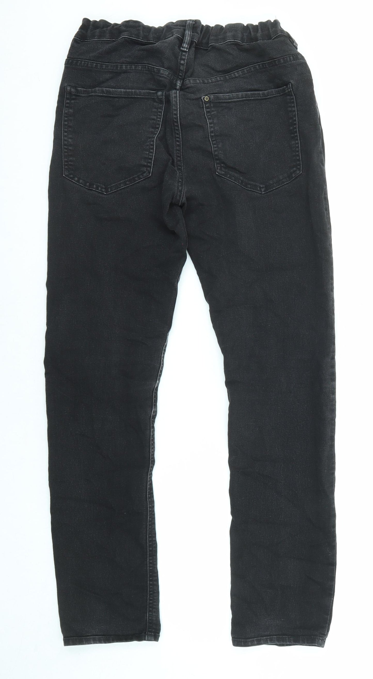 H&M Girls Black Cotton Skinny Jeans Size 13-14 Years L28 in Regular Zip