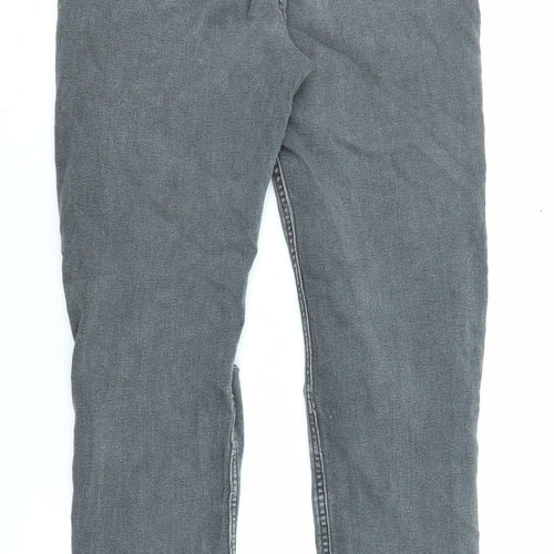 H&M Girls Grey Cotton Skinny Jeans Size 12-13 Years L26 in Regular Zip - Distressed
