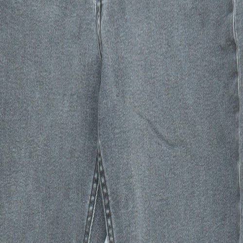 H&M Girls Grey Cotton Skinny Jeans Size 12-13 Years L26 in Regular Zip - Distressed