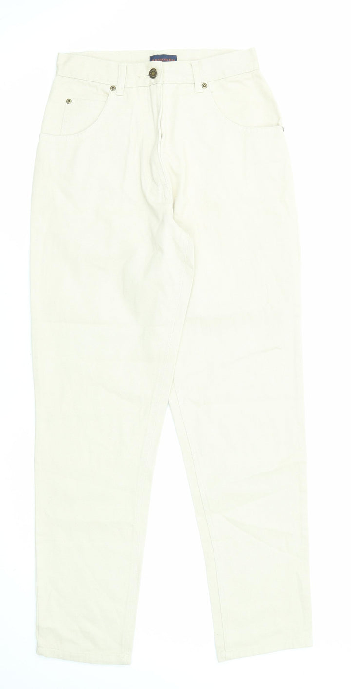 Brooker Girls Beige Cotton Straight Jeans Size 16 Years L29 in Regular Zip
