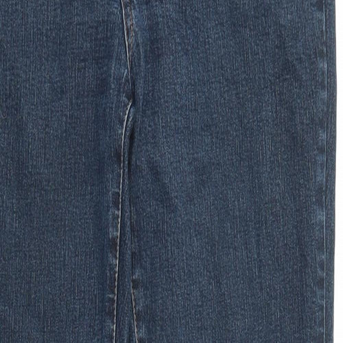 PURE Collection Womens Blue Cotton Straight Jeans Size 12 L31 in Regular Zip