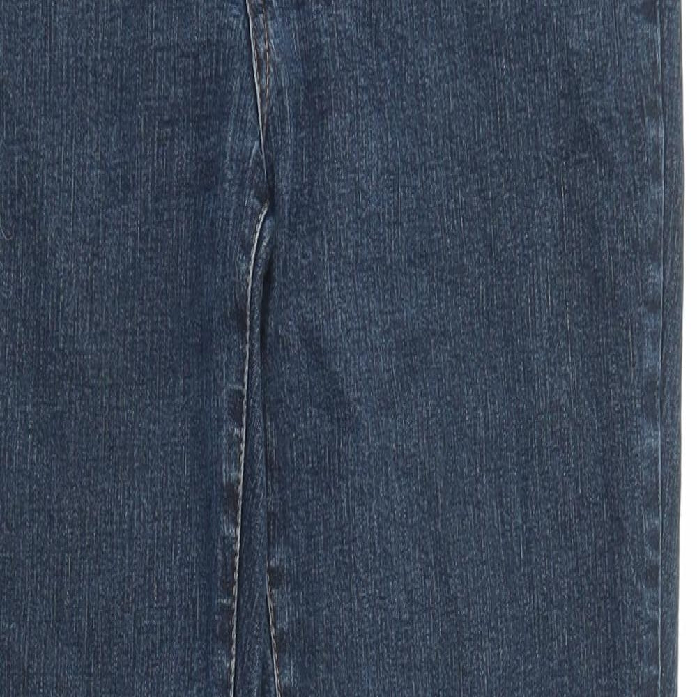 PURE Collection Womens Blue Cotton Straight Jeans Size 12 L31 in Regular Zip