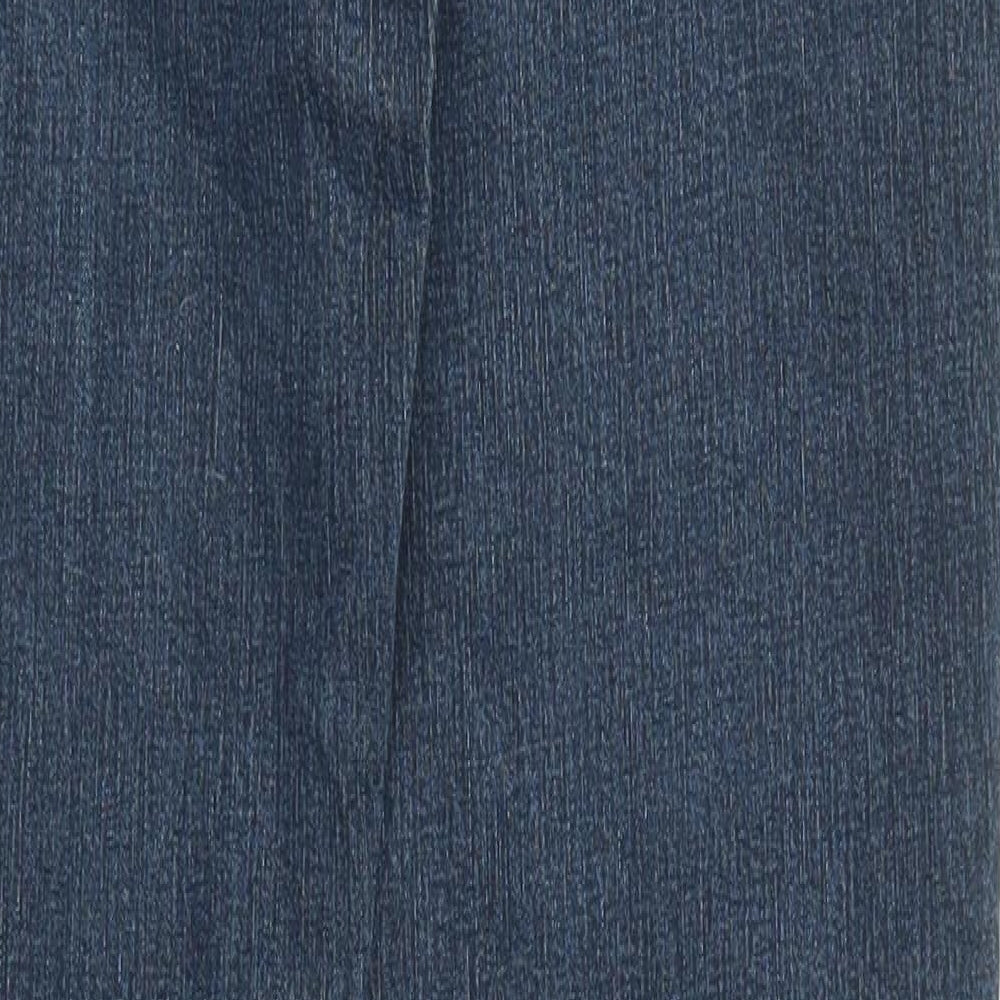 PURE Collection Womens Blue Cotton Straight Jeans Size 12 L31 in Regular Zip