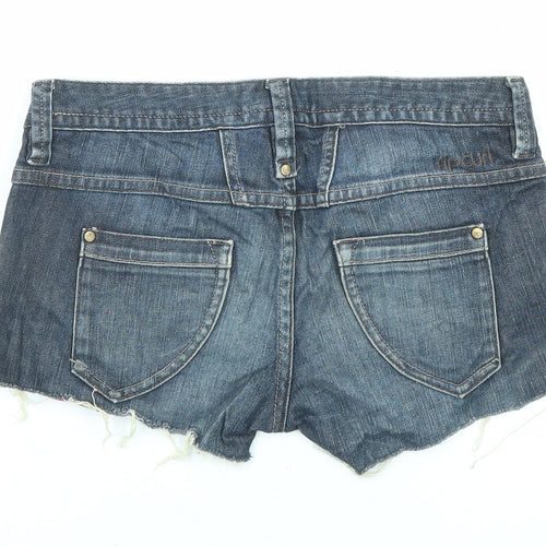 RIP CURL Womens Blue Cotton Cut-Off Shorts Size 29 in L3 in Regular Zip - Distressed Denim