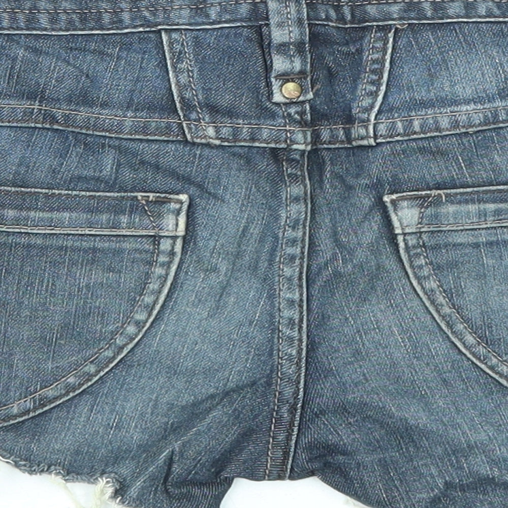 RIP CURL Womens Blue Cotton Cut-Off Shorts Size 29 in L3 in Regular Zip - Distressed Denim