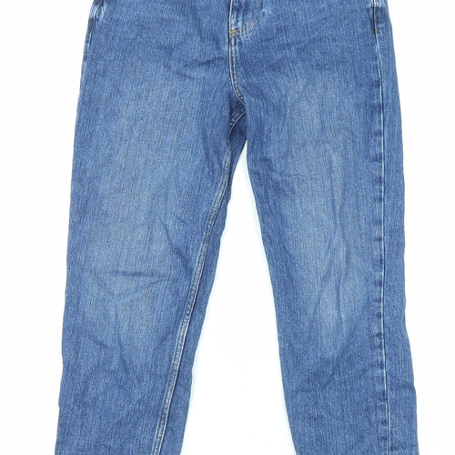 ASOS Womens Blue Cotton Straight Jeans Size 25 in L28 in Regular Zip