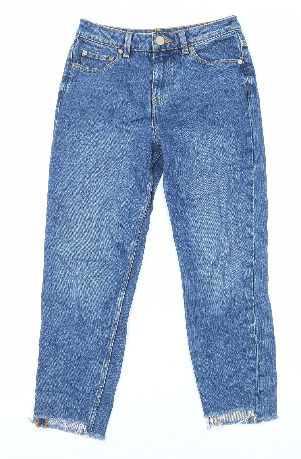 ASOS Womens Blue Cotton Straight Jeans Size 25 in L28 in Regular Zip