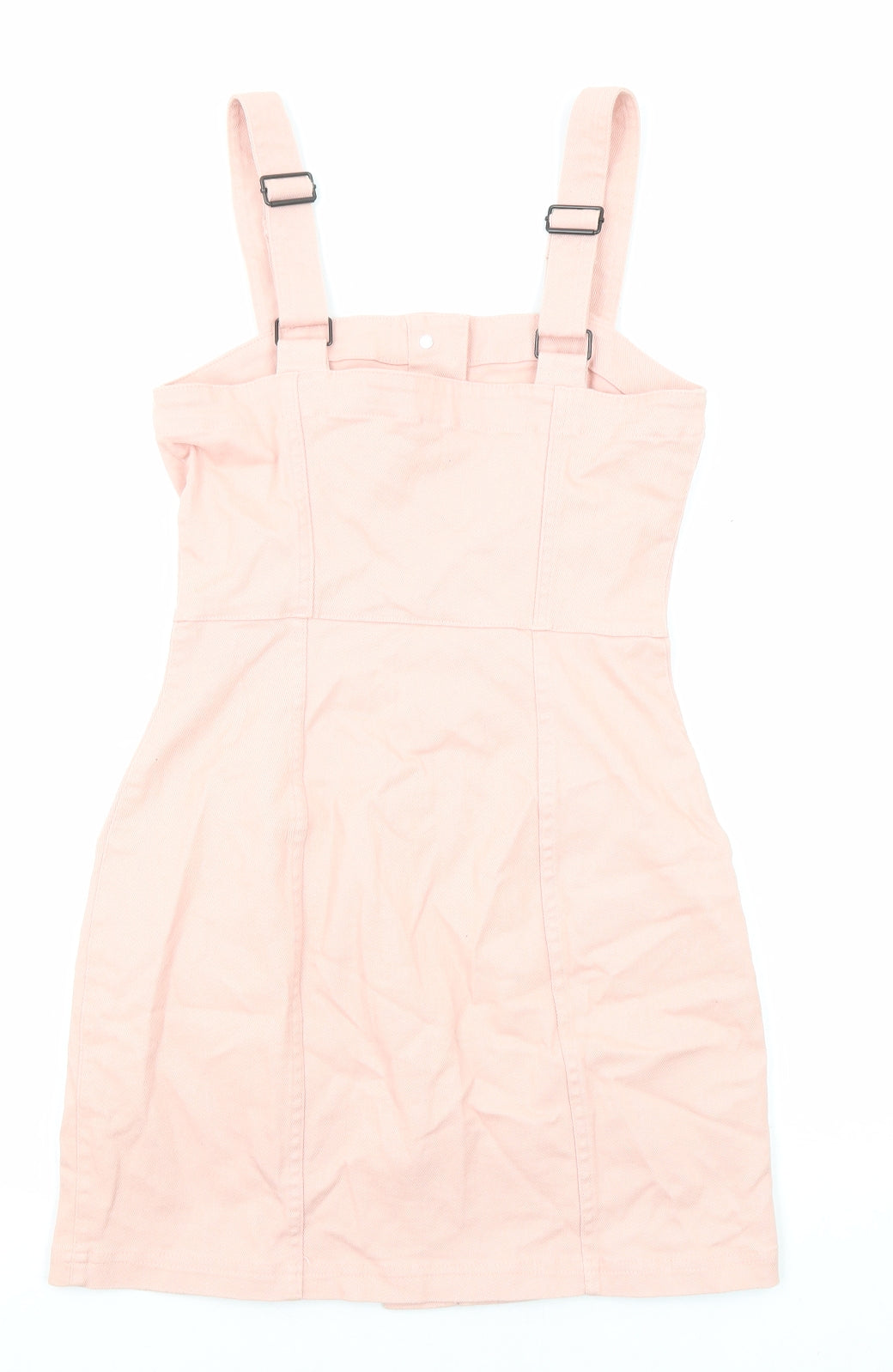 Divided by H&M Womens Pink Cotton A-Line Size 8 Square Neck Button