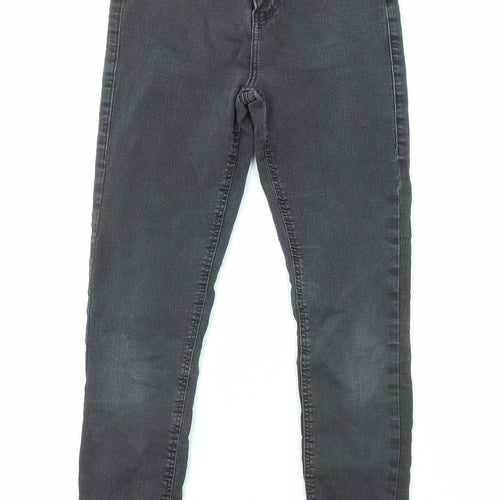 Topshop Womens Grey Cotton Skinny Jeans Size 25 in L28 in Regular Zip