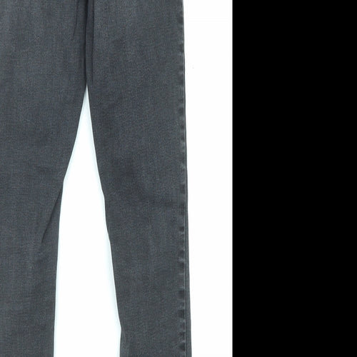 Denim & Co. Womens Grey Cotton Skinny Jeans Size 6 L25 in Regular Zip - Waist 21 inches