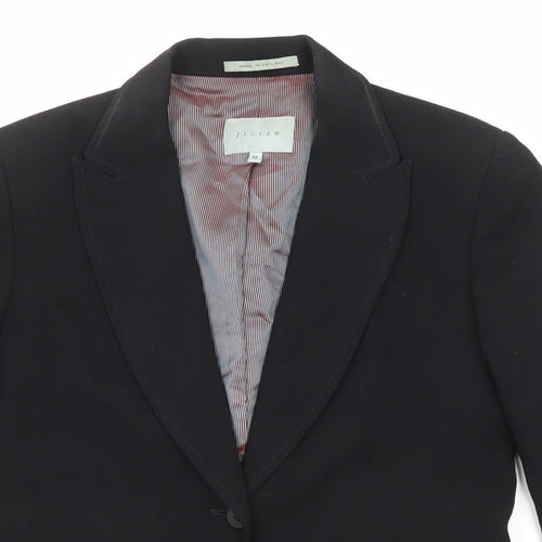 Jigsaw Womens Black Wool Jacket Blazer Size 12