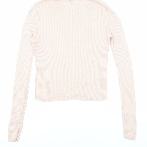 Divided by H&M Womens Pink Crew Neck Acrylic Pullover Jumper Size S
