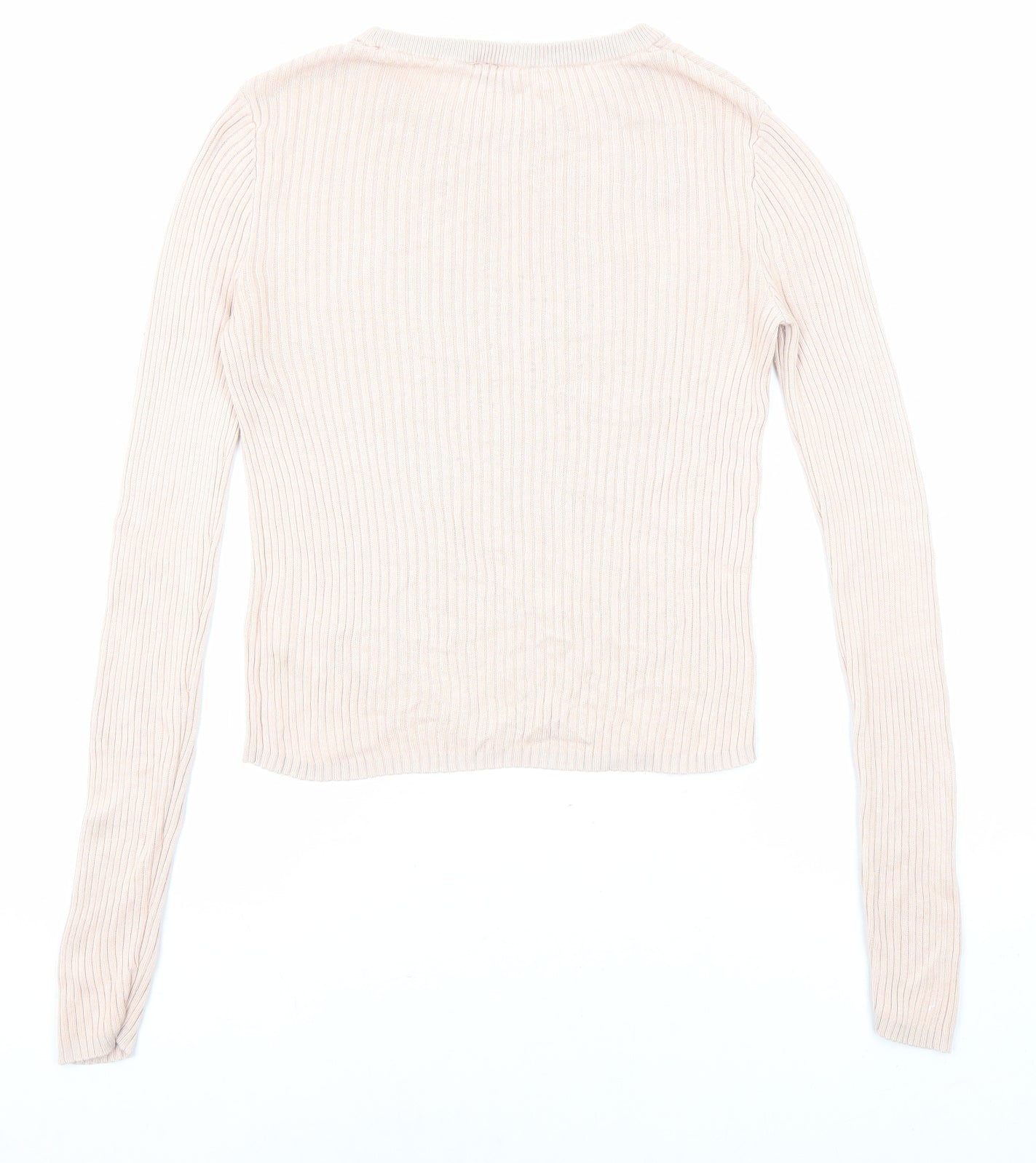 Divided by H&M Womens Pink Crew Neck Acrylic Pullover Jumper Size S