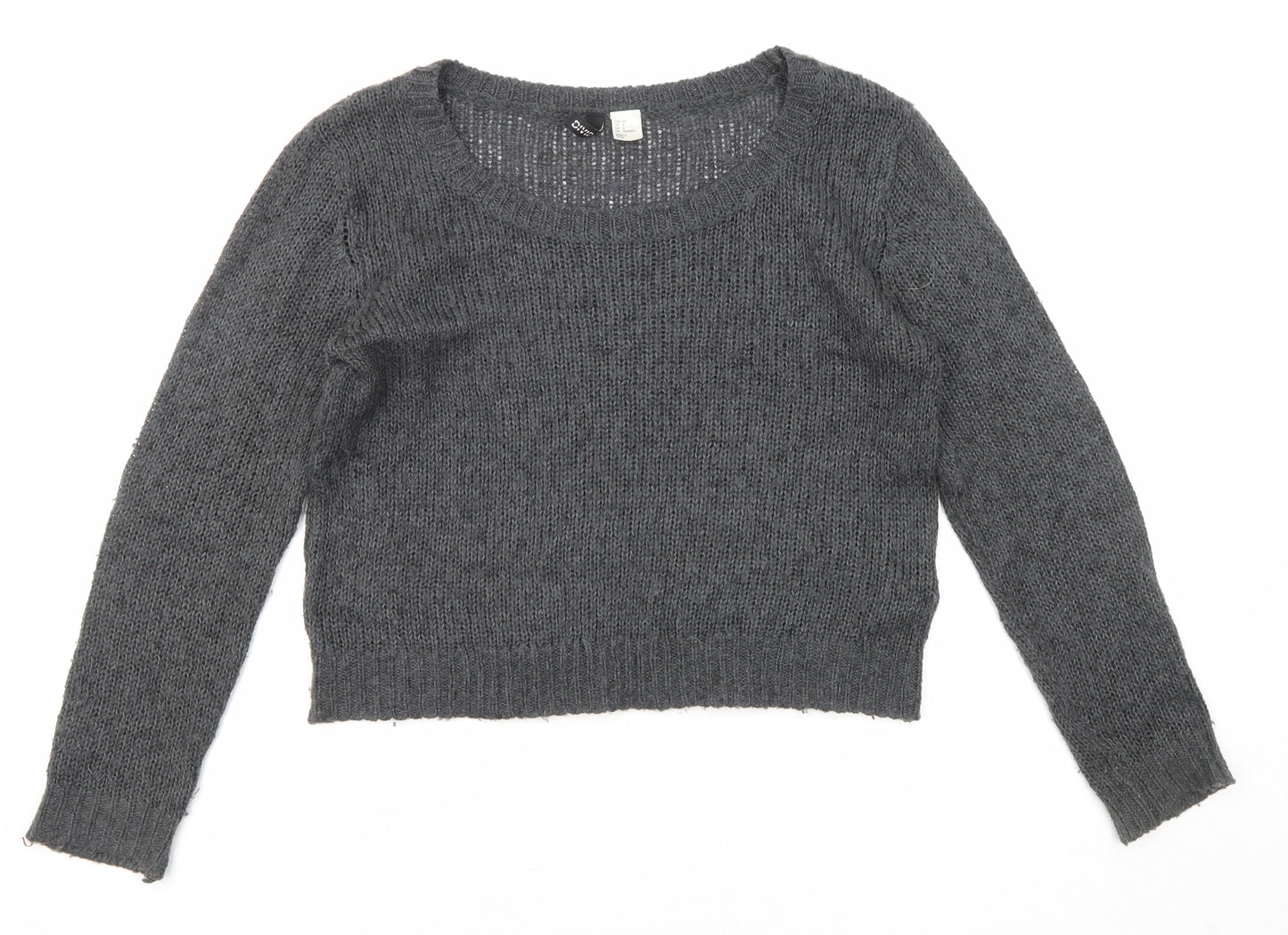 Divided by H&M Womens Grey Round Neck Acrylic Pullover Jumper Size 6