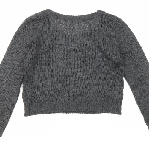 Divided by H&M Womens Grey Round Neck Acrylic Pullover Jumper Size 6
