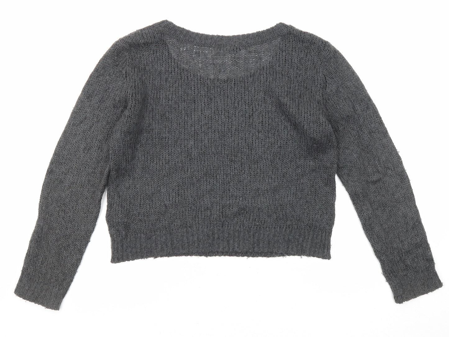 Divided by H&M Womens Grey Round Neck Acrylic Pullover Jumper Size 6