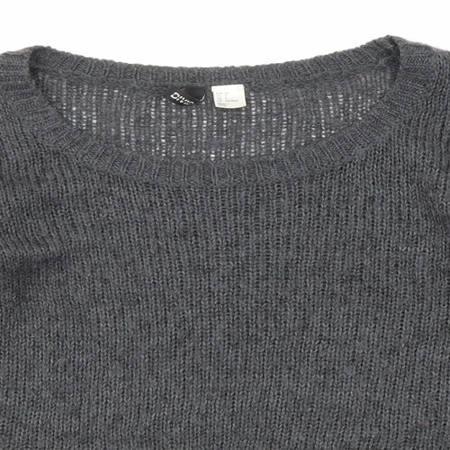 Divided by H&M Womens Grey Round Neck Acrylic Pullover Jumper Size 6