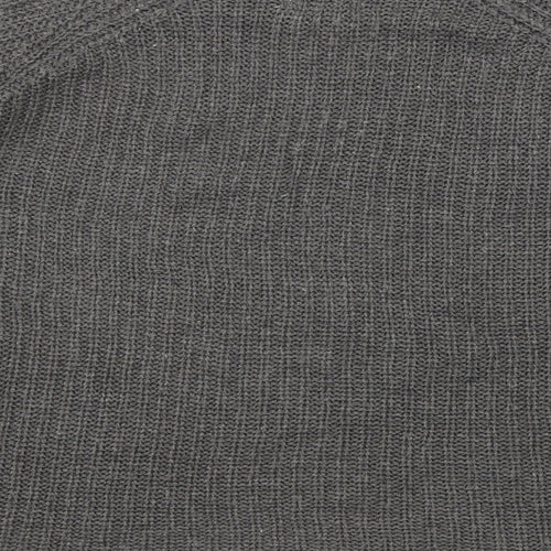 Jacqueline De Yong Womens Grey Roll Neck Acrylic Pullover Jumper Size M