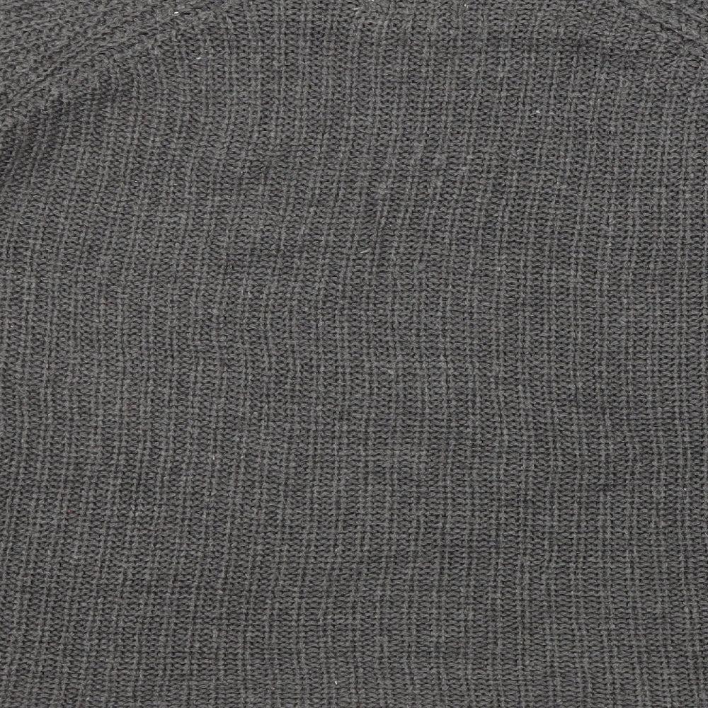 Jacqueline De Yong Womens Grey Roll Neck Acrylic Pullover Jumper Size M