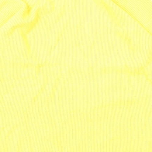 Marks and Spencer Womens Yellow Mock Neck Viscose Pullover Jumper Size M - Ribbed